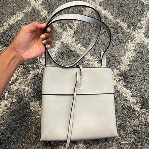 Gray cross body bag